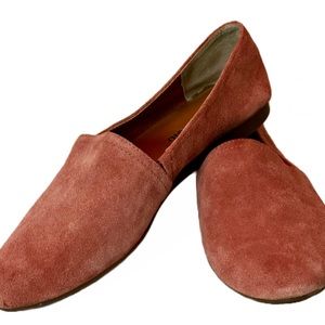 Lucky Brand Pink Charsa Suede Slip on Loafer Flats